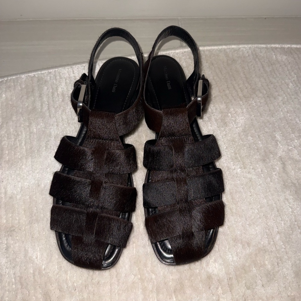 Massimo Dutti Fisherman Sandals,41, Brown Fur - Picture 4 of 17